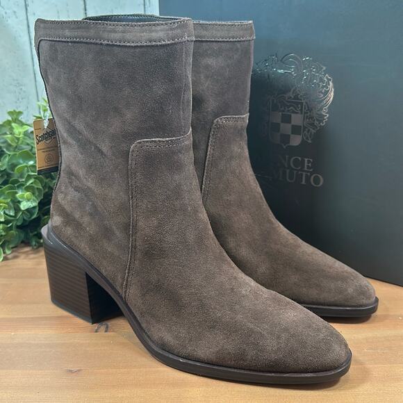 Vince Camuto Kortimy Water Repellent Suede Mid Shaft Boots Size 8.5 - Picture 1 of 11